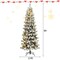 Costway 8FT Pre-Lit Hinged Christmas Tree Snow Flocked w/ 9 Modes Remote Control Lights
